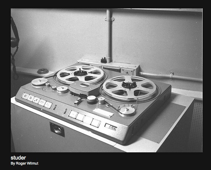 Early Studer professional reel to reel tape recorder Photos of the BBC provided with permission from BBC engineer Roger Wilmut to the Museum of Magntic Sound Recording